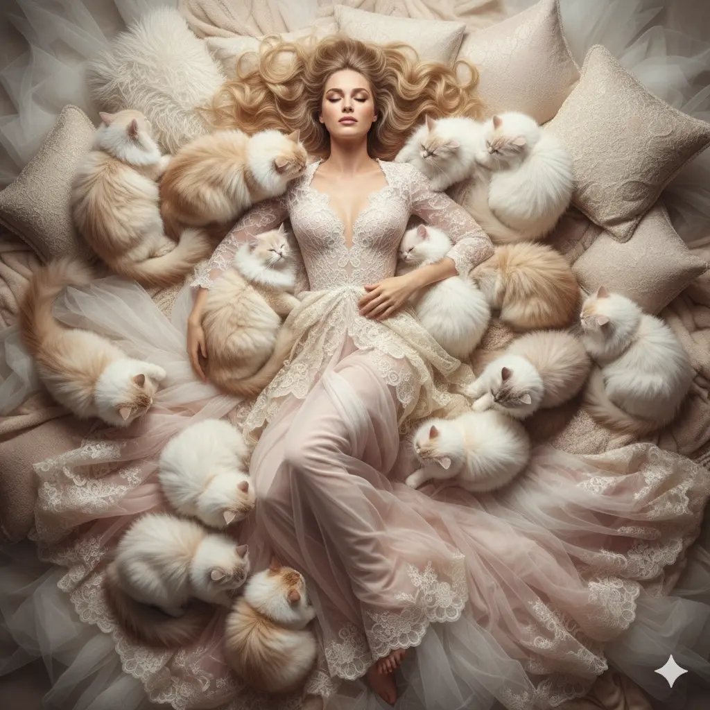 Dreamy Cats - W - AI prompt in category Ethereal