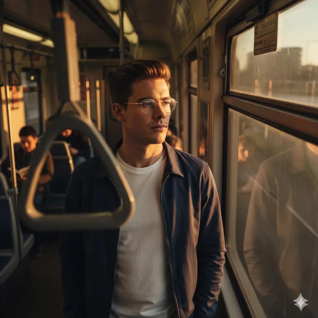 Lisbon Train - AI prompt in category Cinematic Portrait