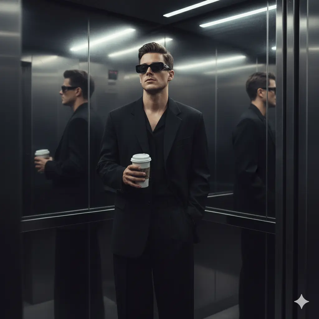 Neon Reflections - AI prompt in category Cinematic Portrait